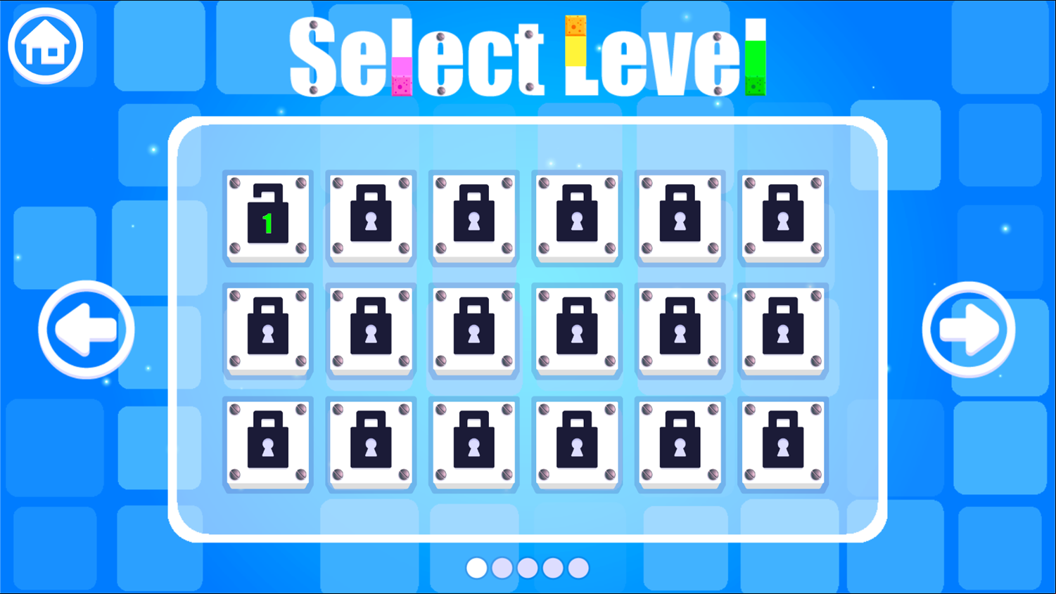 Paint Sponges Puzzle Game Select Level Screenshot.