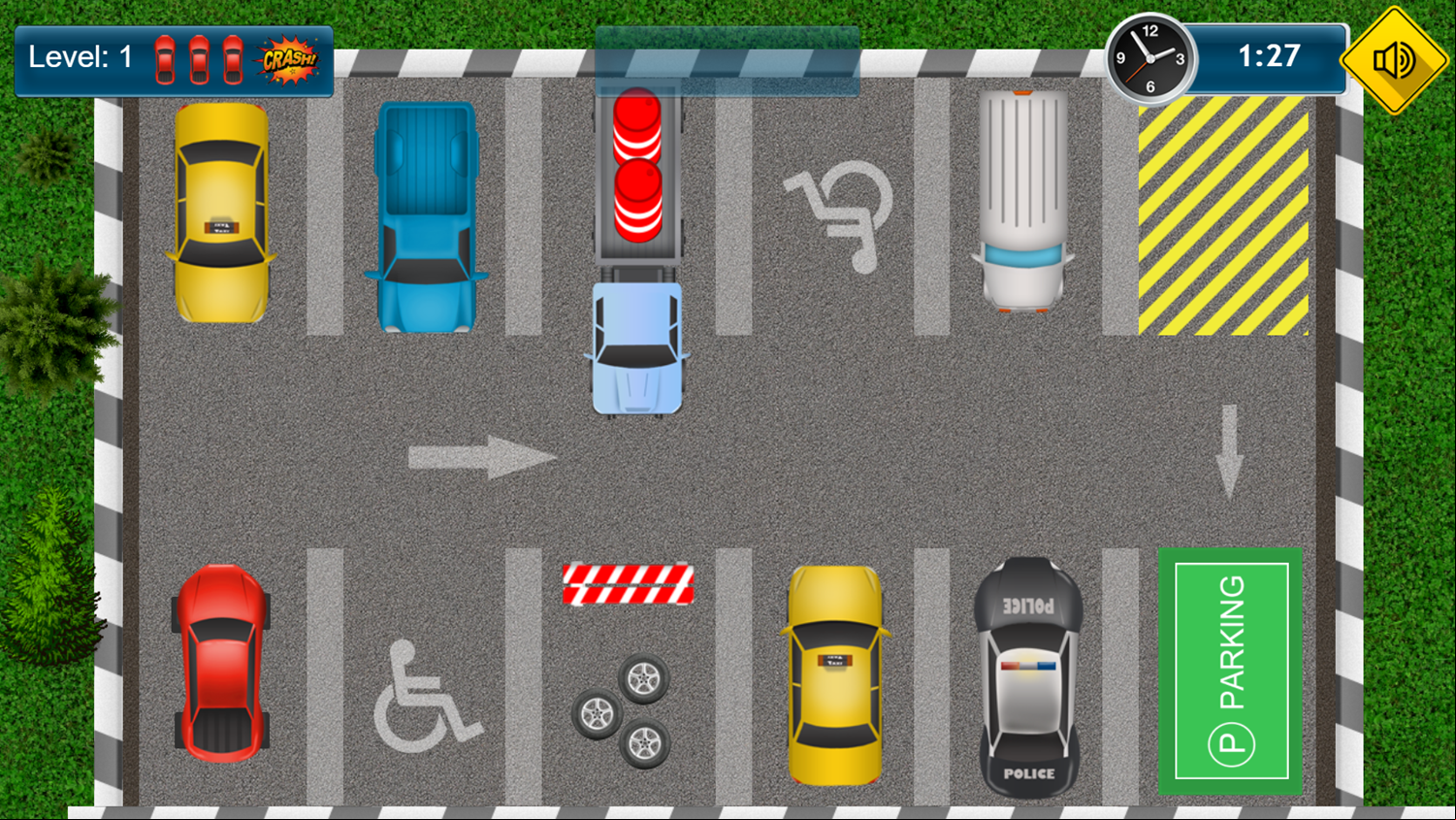 Parking Game Level Start Screenshot.