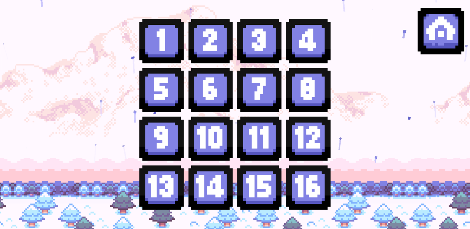 Penguin Adventure Game Level Select Screen Screenshot.