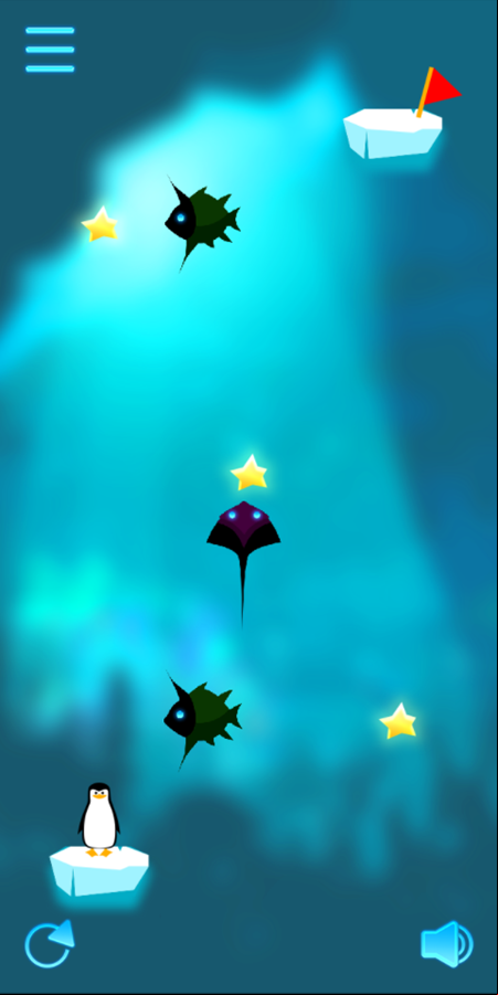 Penguin Dash Game Level Play Screenshot.
