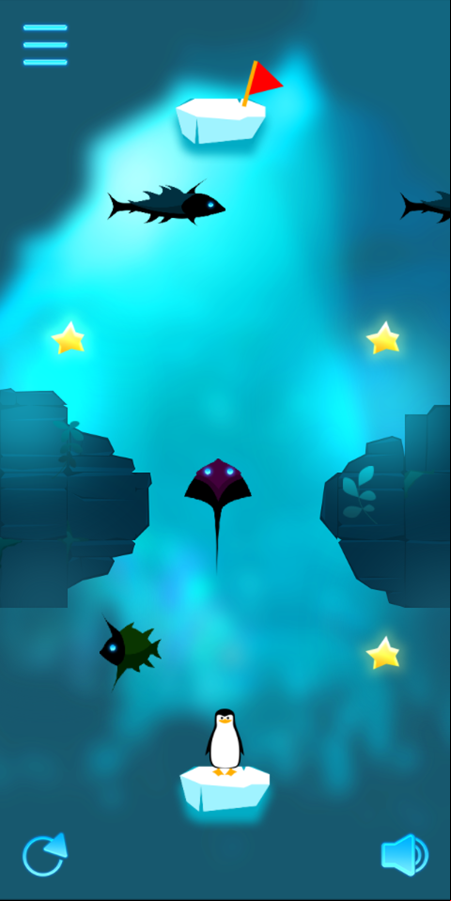 Penguin Dash Game Level Progress Screenshot.