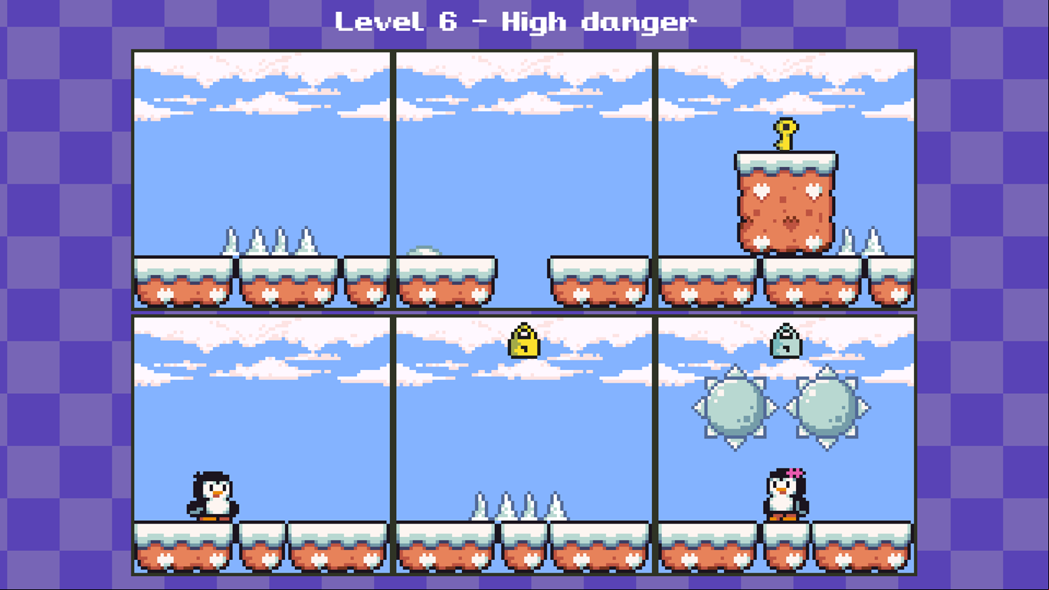 Penguin Love Puzzle Game Level Progress Screenshot.