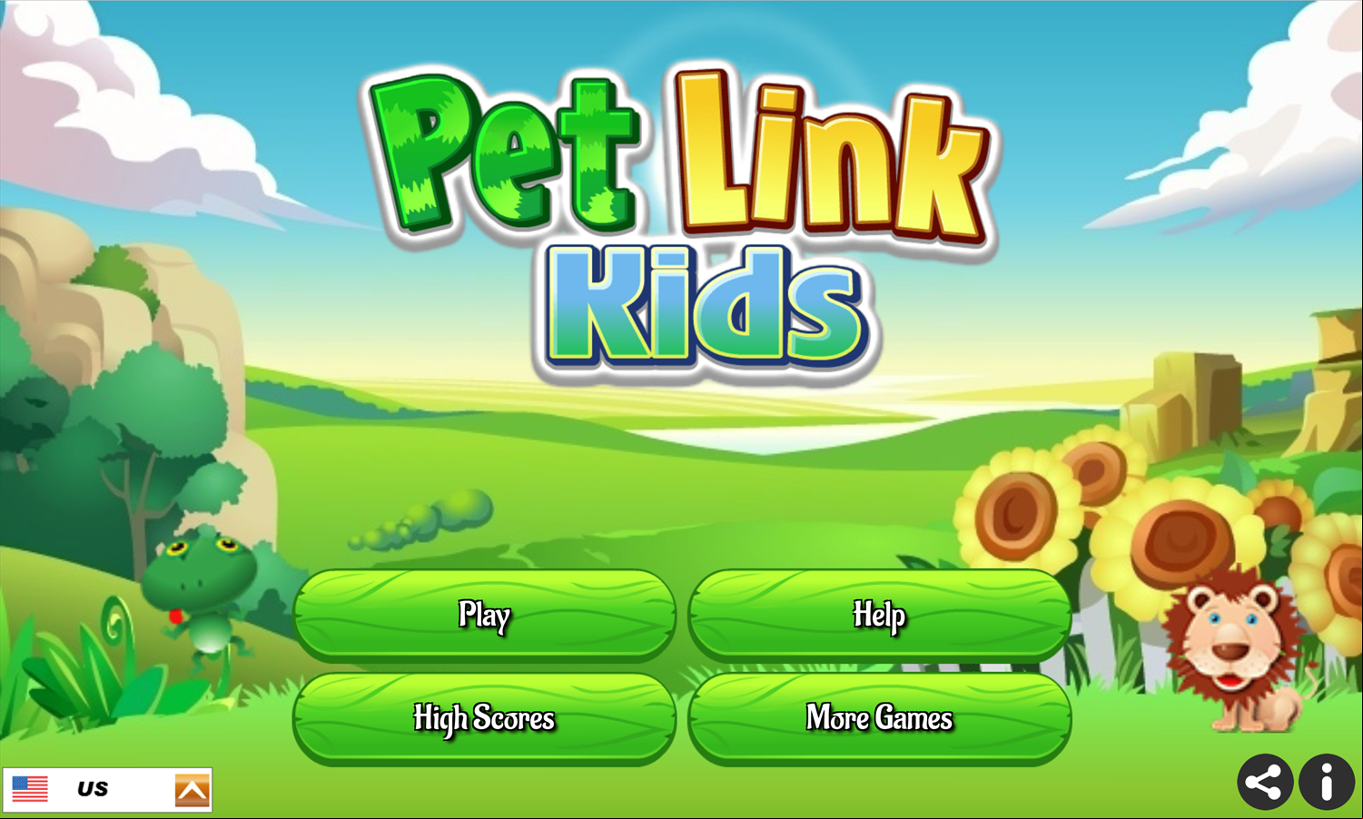 Pet Link Kids Game Welcome Screen Screenshot.