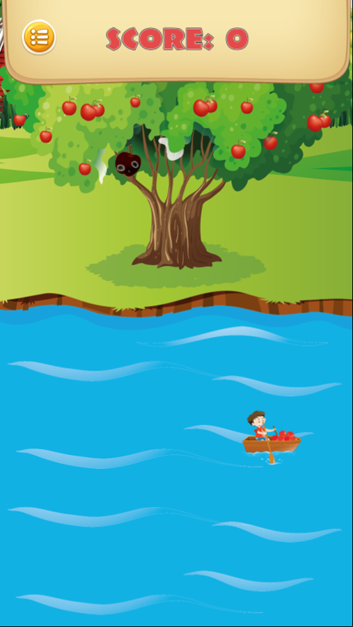 Pick Up The Apples Game Start Screenshot.