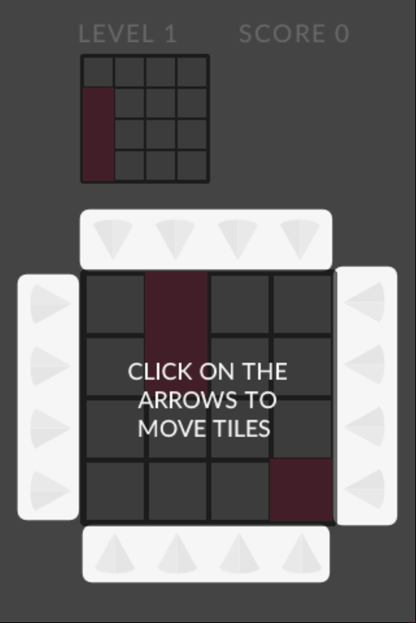PicTile Game Movement Instructions Screen Screenshot.