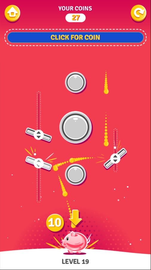 Piggy Bank Game Ricochet Coins Screenshot.