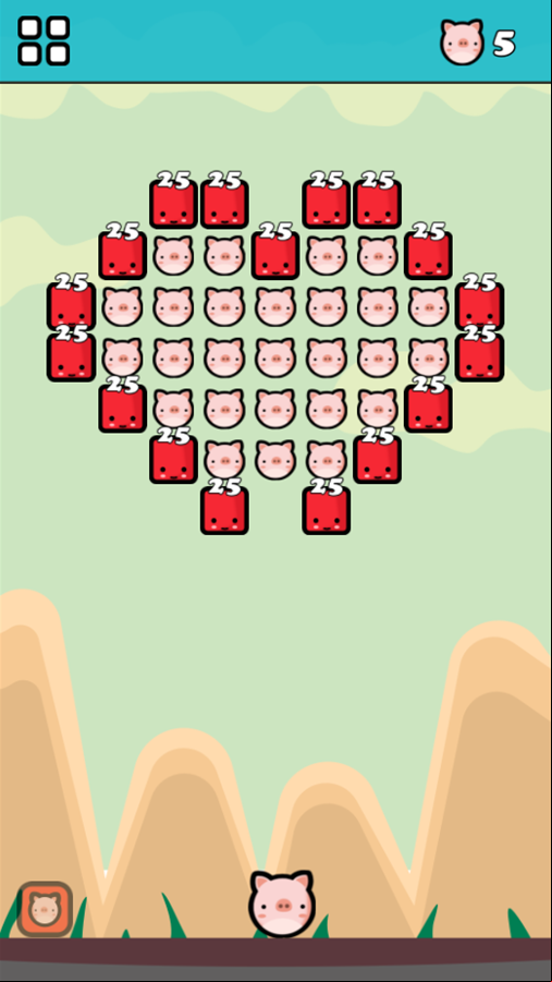 Pigs vs Blocks Game Final Level Screenshot.