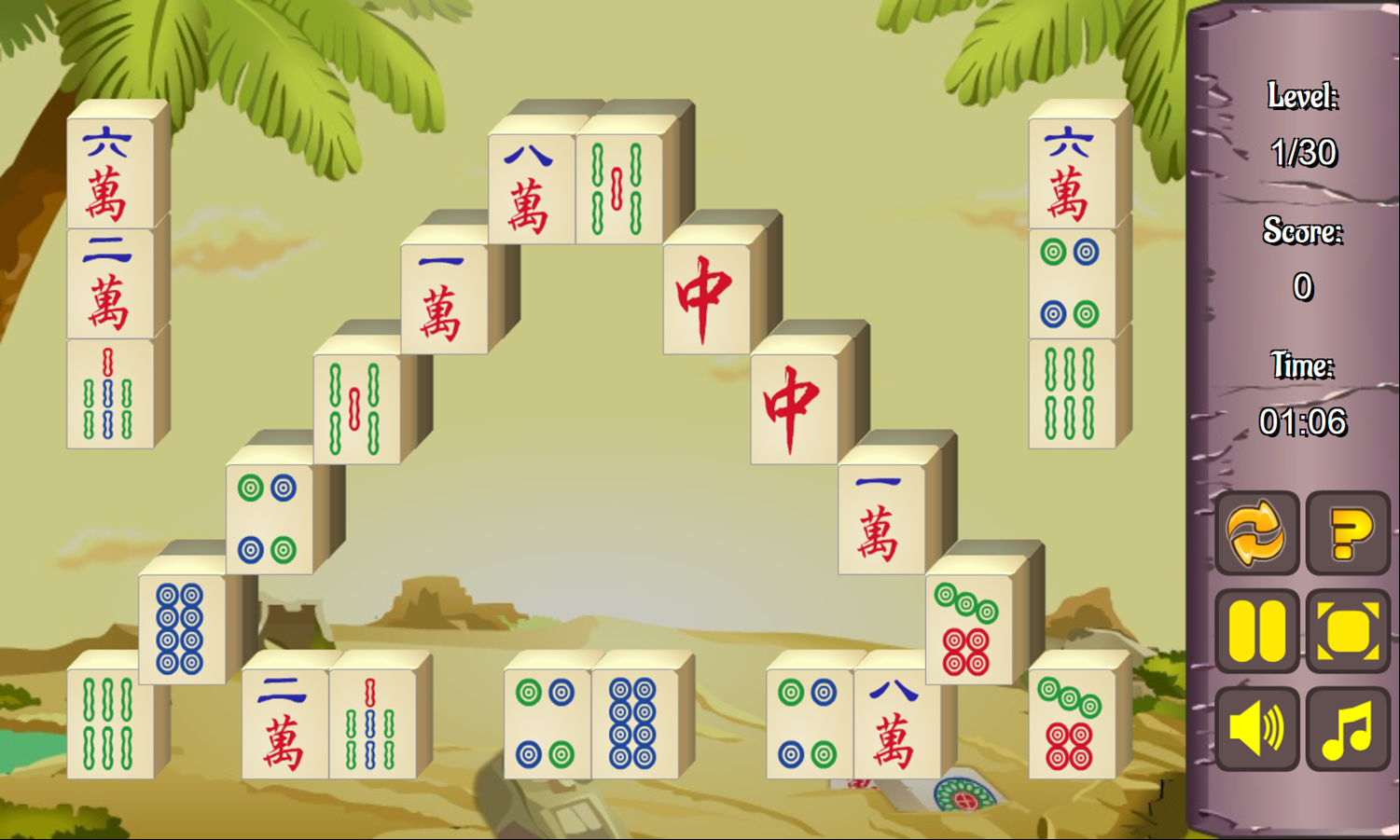 Pile of Tiles Game Level Start Screenshot.