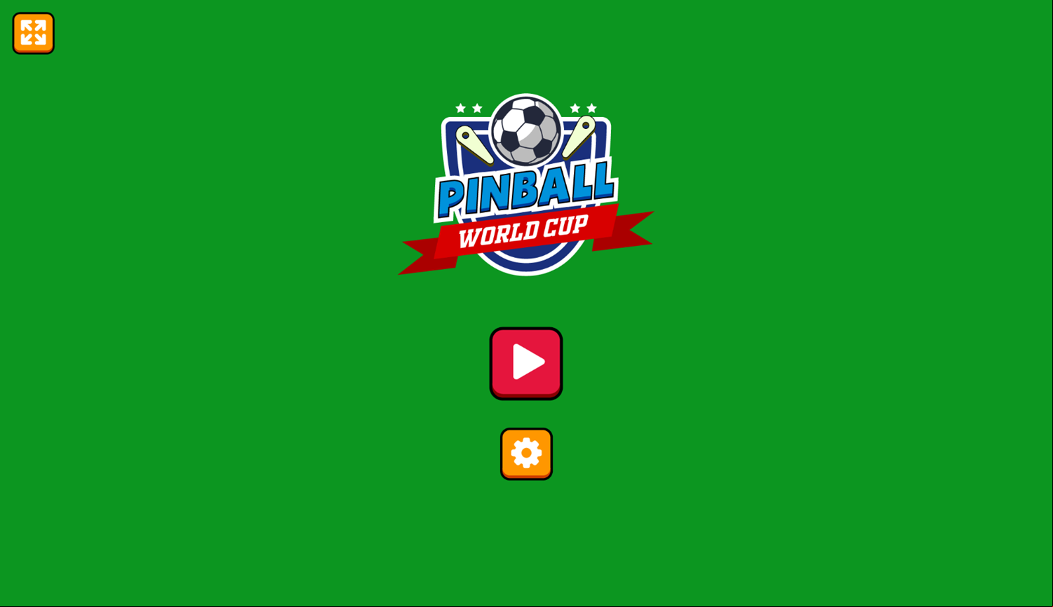 Pinball World Cup Game Welcome Screen Screenshot.