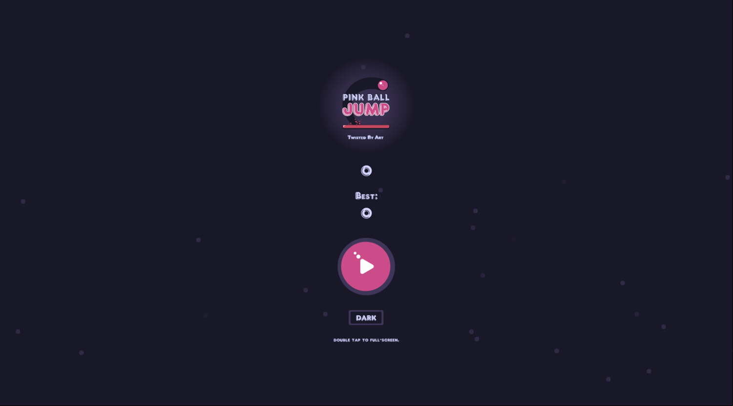 Pink Ball Jump Game Welcome Screen Screenshot.