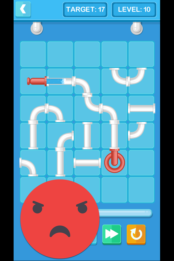 Pipe Mania Level Fail Screenshot.