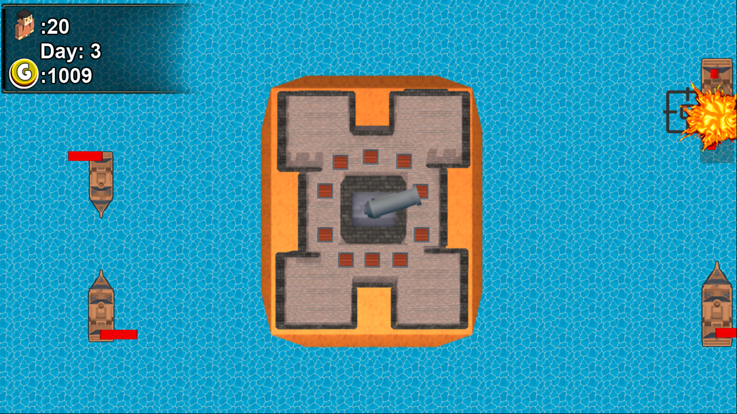 Pirates Battle Island Game Play Screenshot.