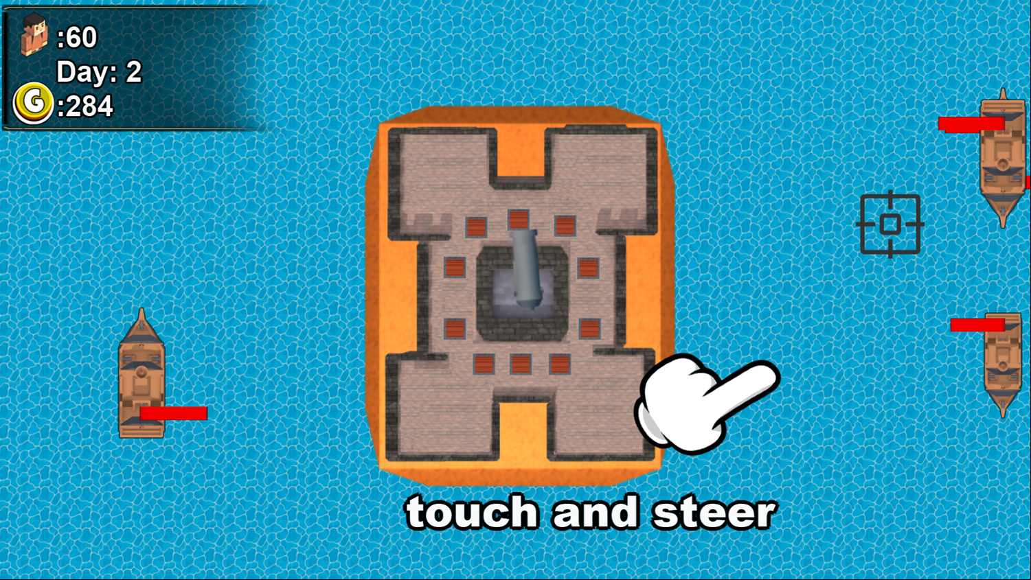 Pirates Battle Island Game Touch and Steer Screenshot.