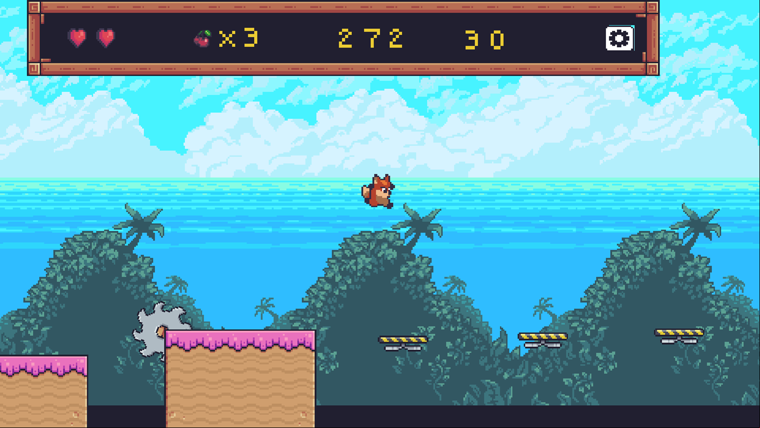 Pixel Adventure Game Final Level Screenshot.