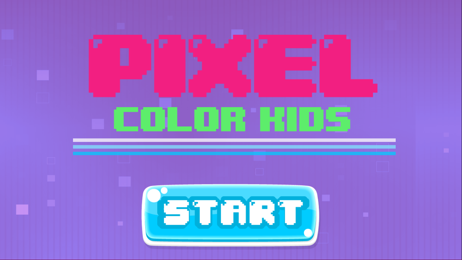 Pixel Color Kids Game Welcome Screen Screenshot.
