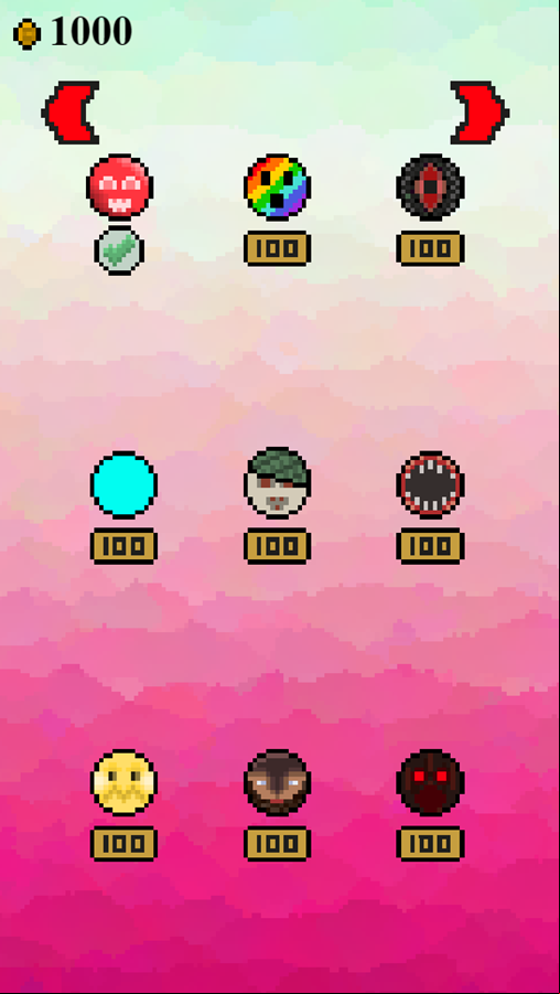Pixel Jumper Game Character Shop Screenshot.
