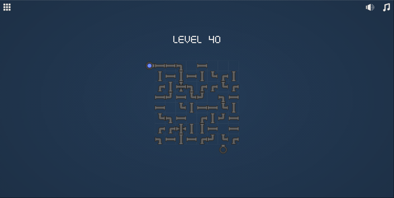 Pixel Pipes Game Final Level Screenshot.