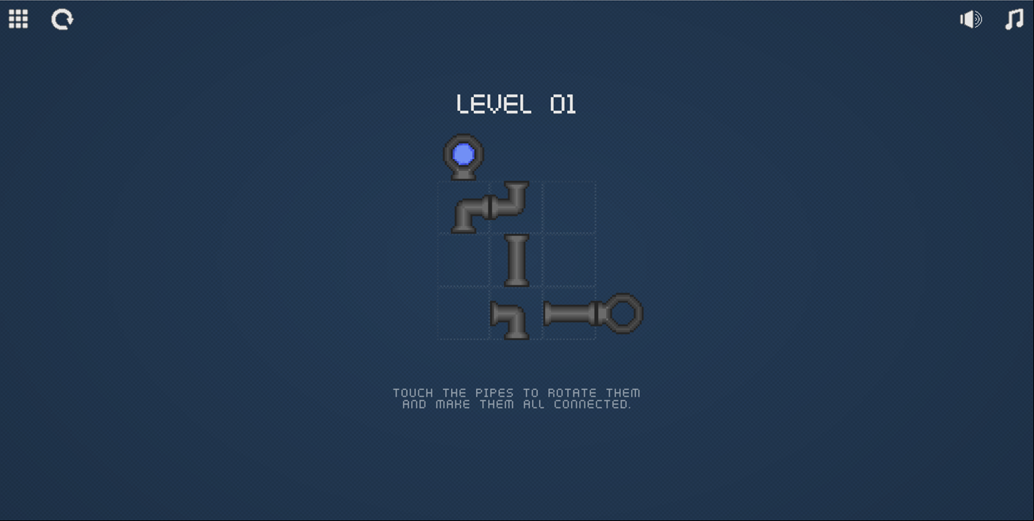 Pixel Pipes Game How to Play Screen Screenshot.