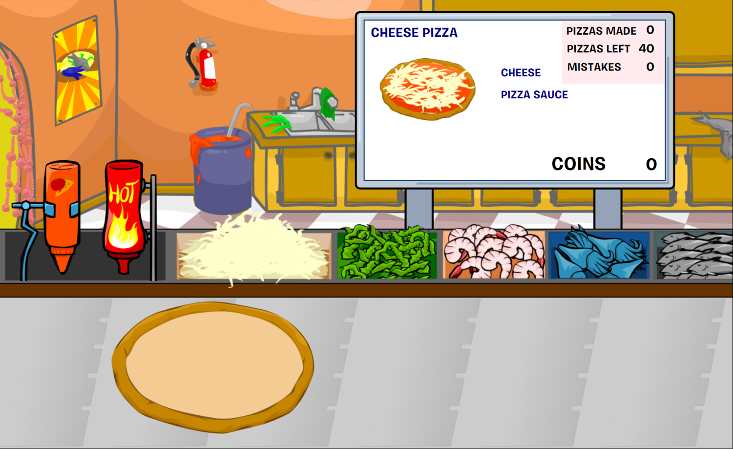 Pizzatron 3000 Game Start Screenshot.