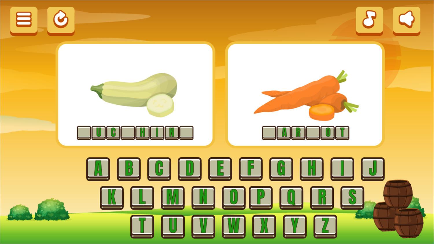 Plant Word Game Level Start Screenshot.