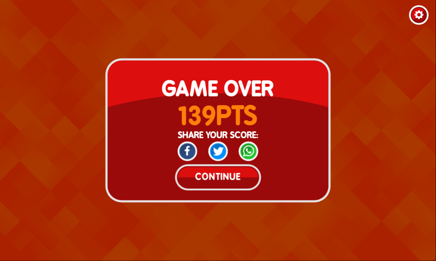 Play Four Colors Game Over Screenshot.