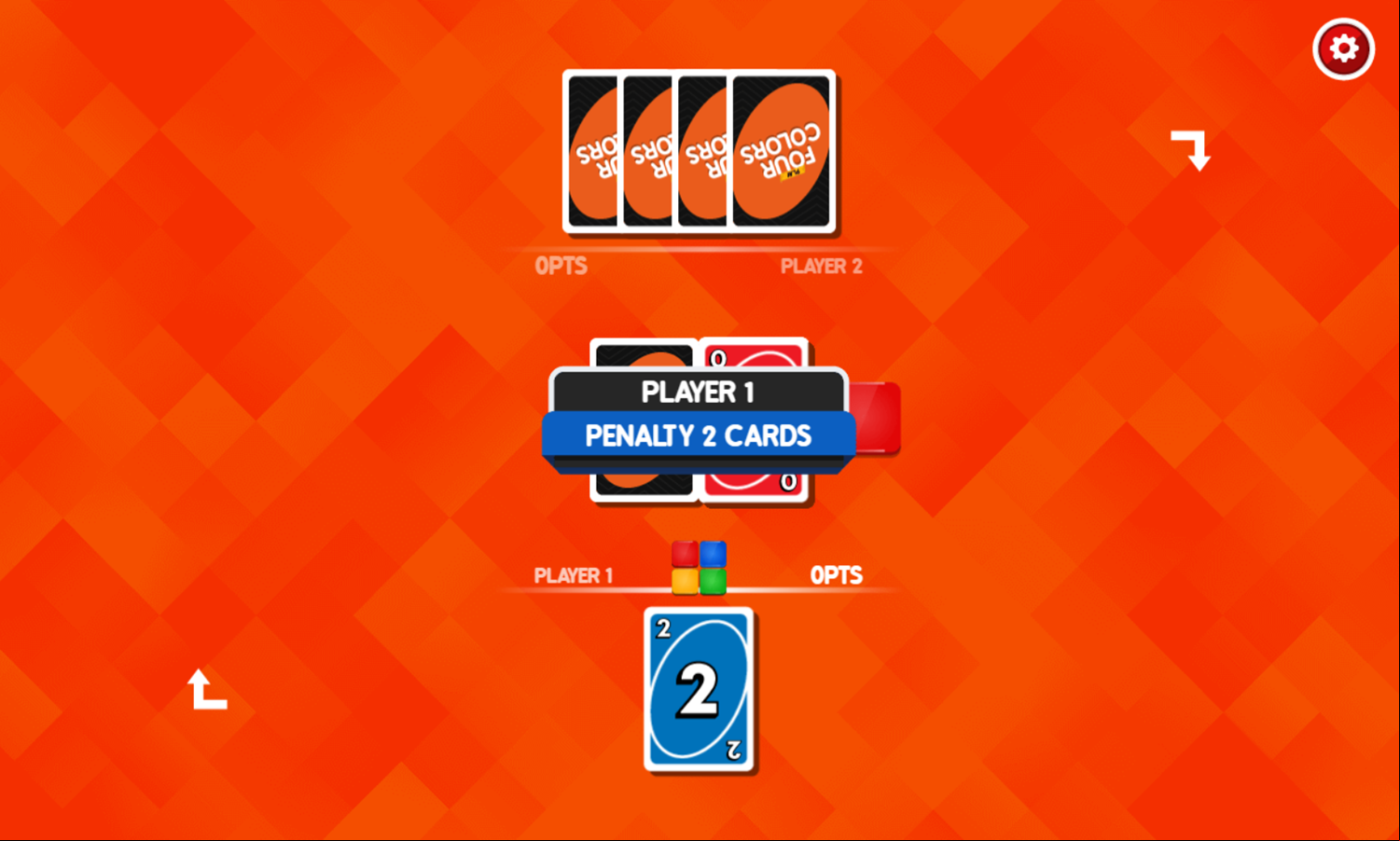 Play Four Colors Game Penalty Cards Screenshot.