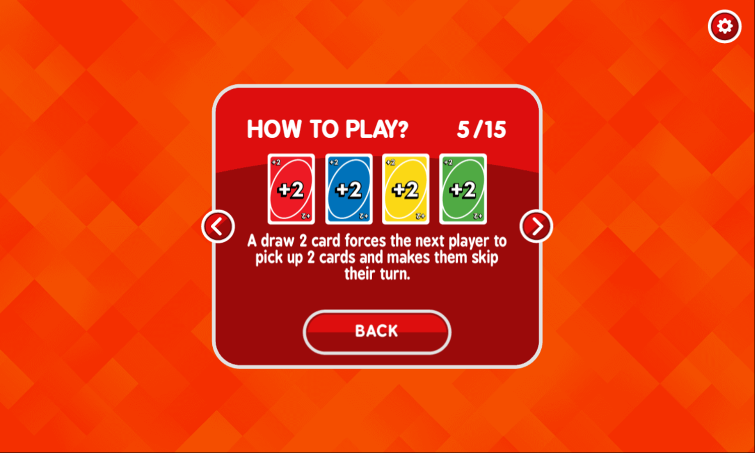 Play Four Colors Game Skip Draw Card Screenshot.