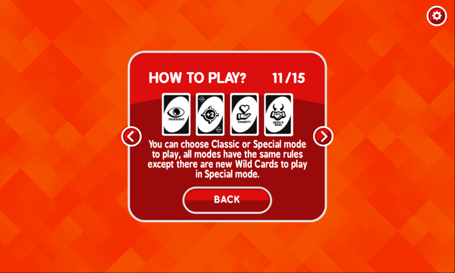 Play Four Colors Game Special Mode Cards Screenshot.