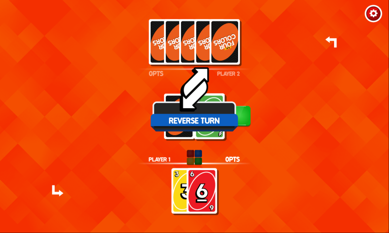 Play Four Colors Game Reverse Turn Play Screenshot.