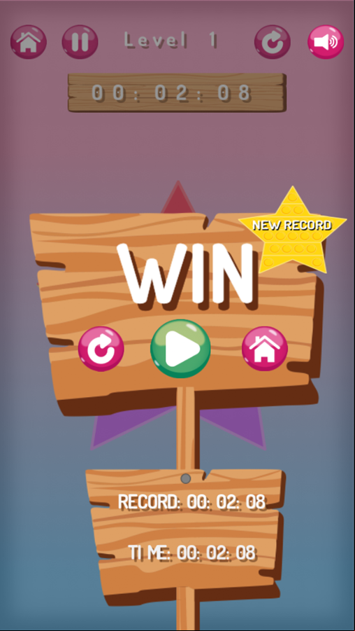 Pop It Game Race Level Complete Screenshot.