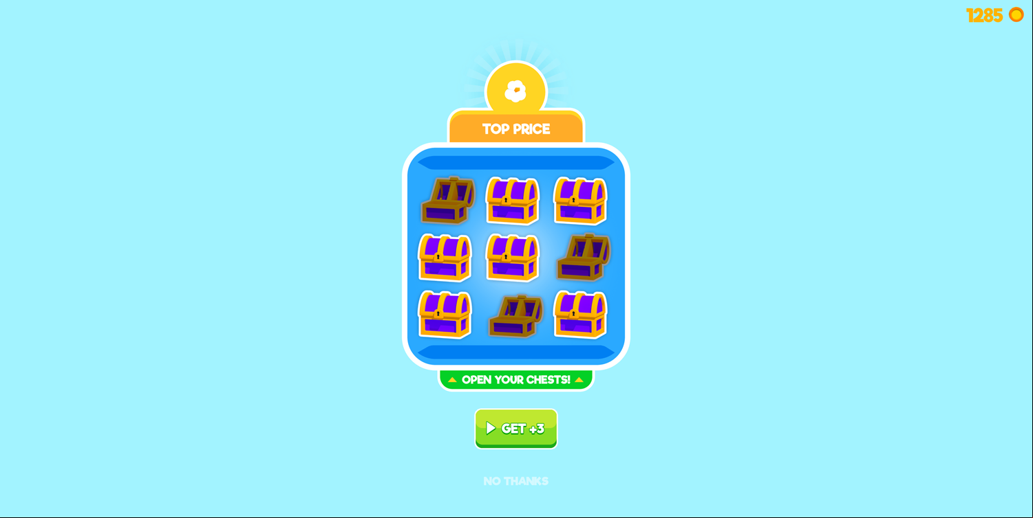 Popcorn Master Game Prizes Treasure Chests Screen Screenshot.