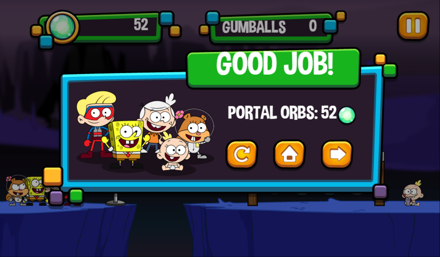 Portal Chase Game Slingshot Strike Complete Screenshot.