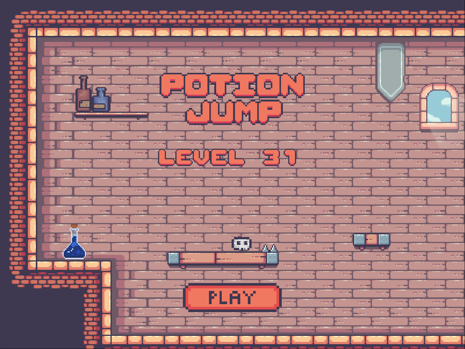 Potion Jump Game Platform With Spikes Screenshot.