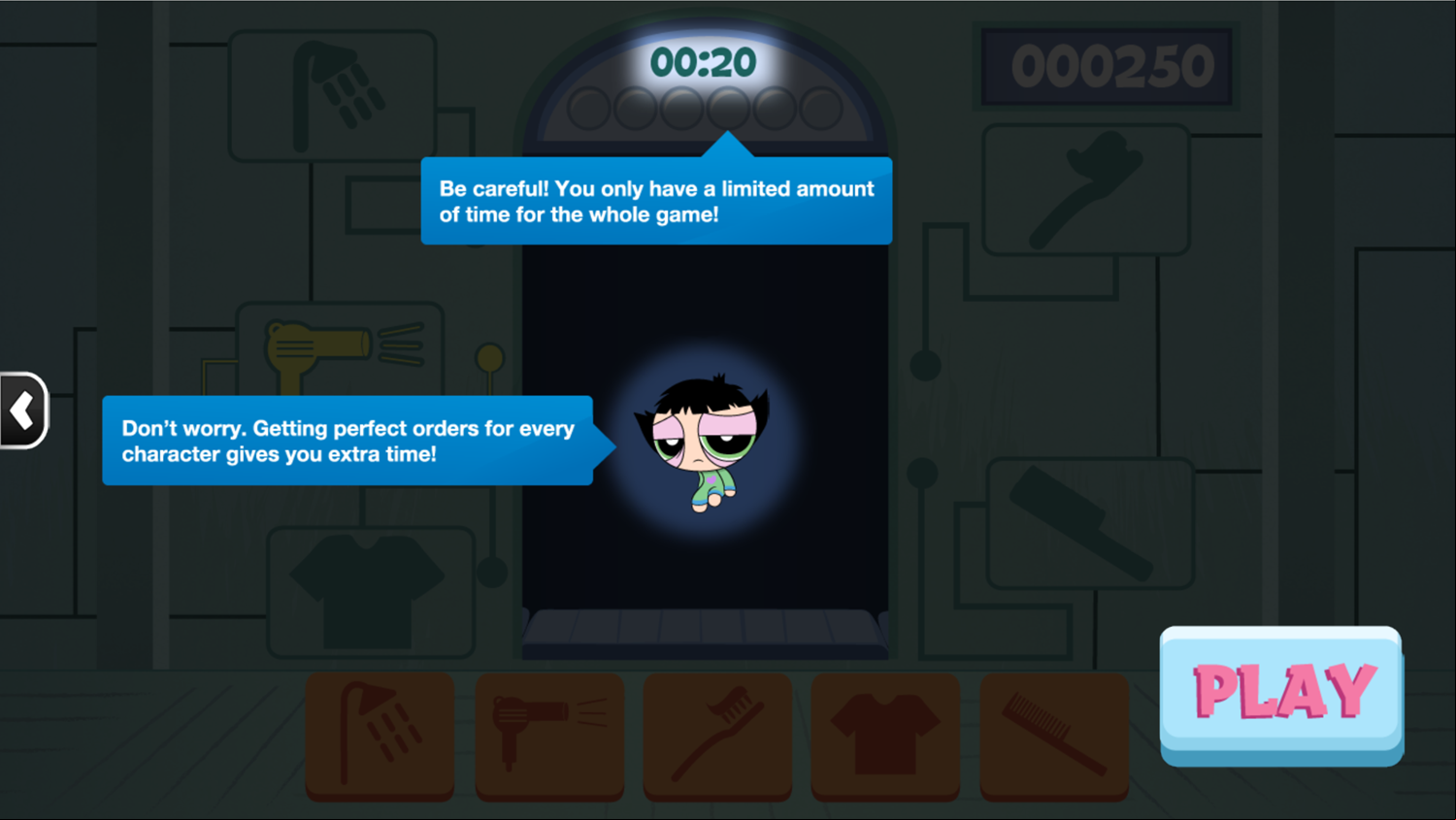 Powerpuff Girls Morning Mix Up Time Instructions Screenshot.