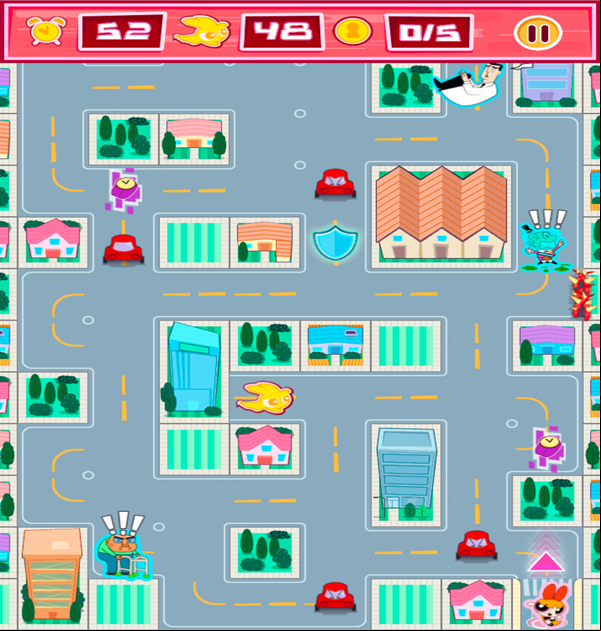 Powerpuff Girls Rush Hour Game Screenshot.