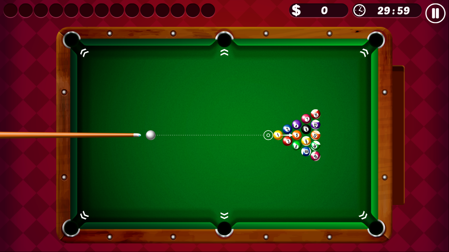 Pro Billiards Game Start Screenshot.