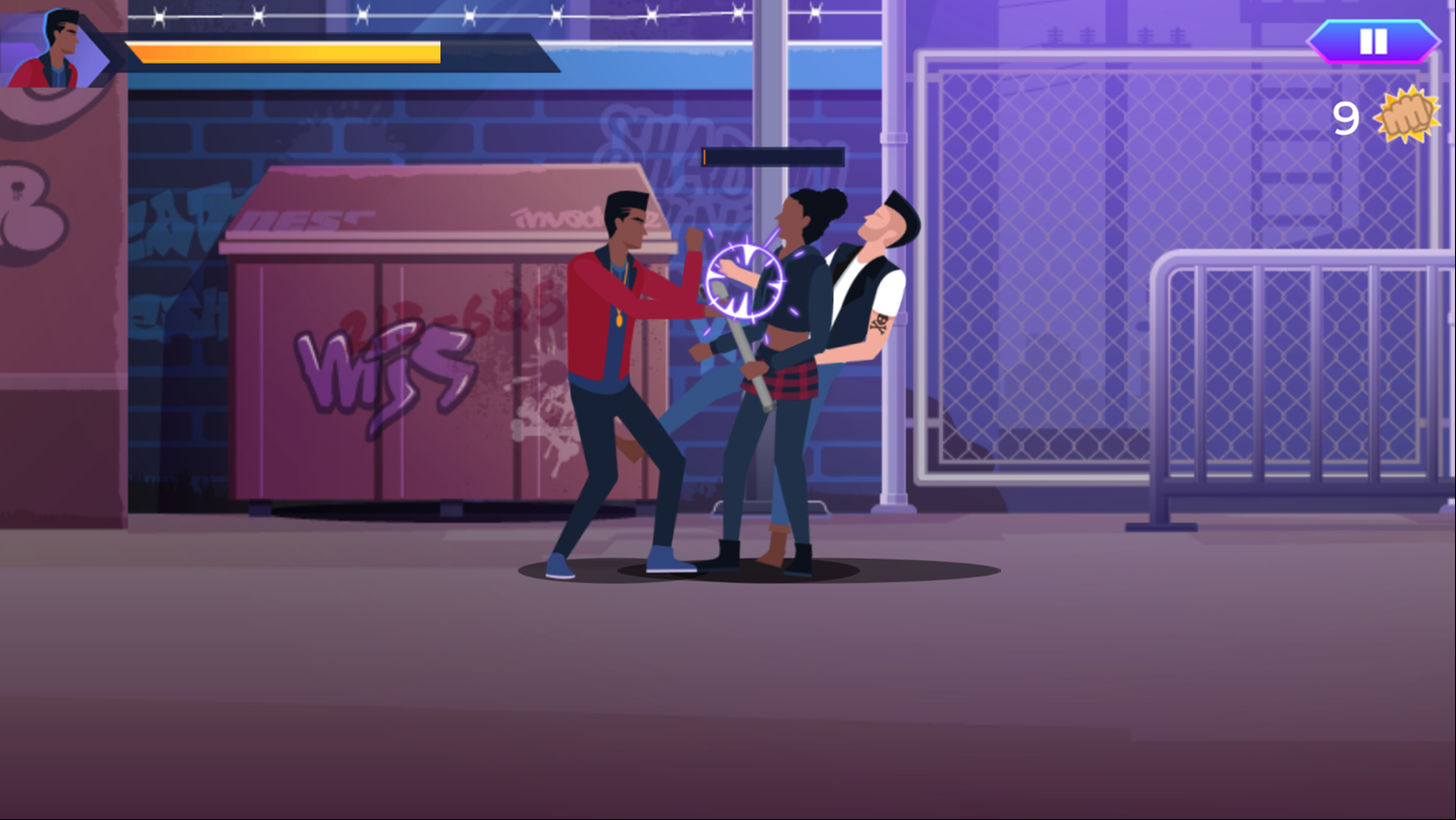 Punk Street Brawl Game Play Screenshot.