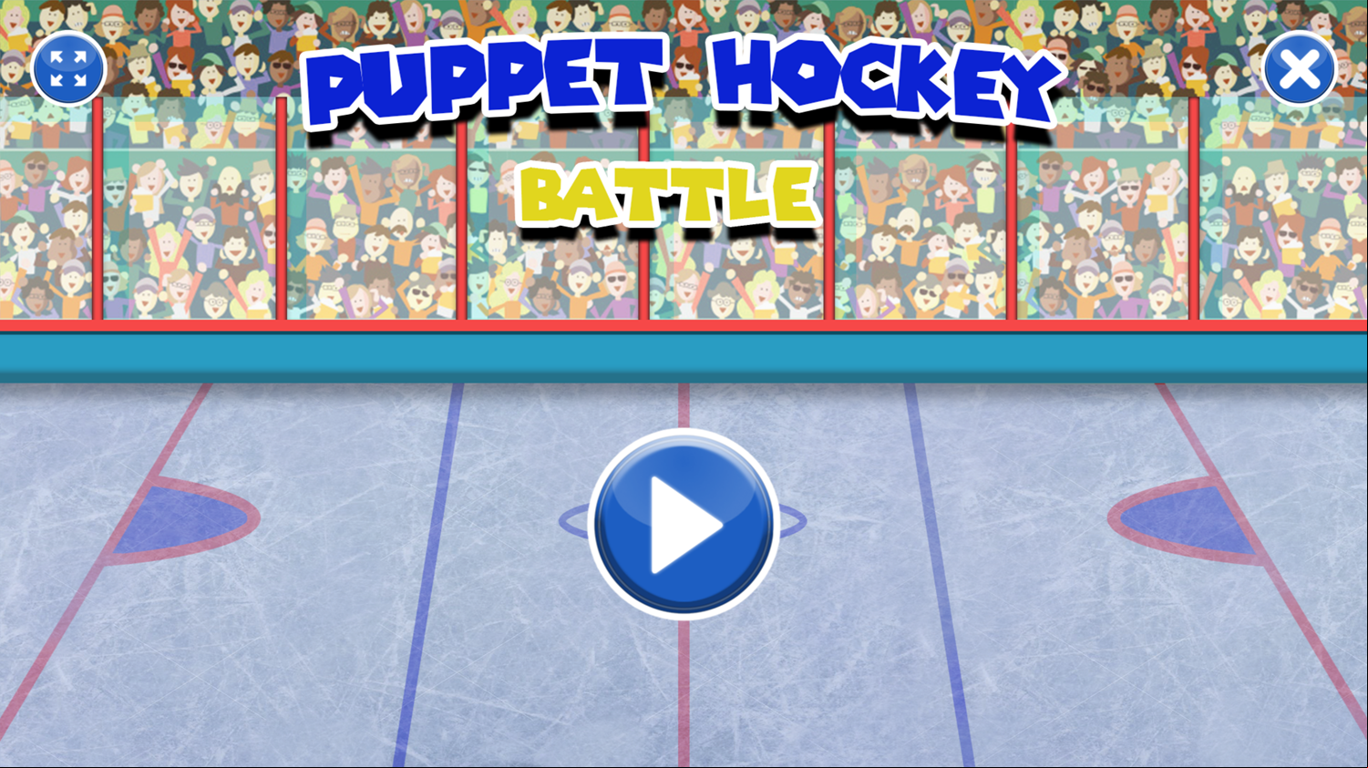 Puppet Hockey Battle Welcome Screen Screenshot.