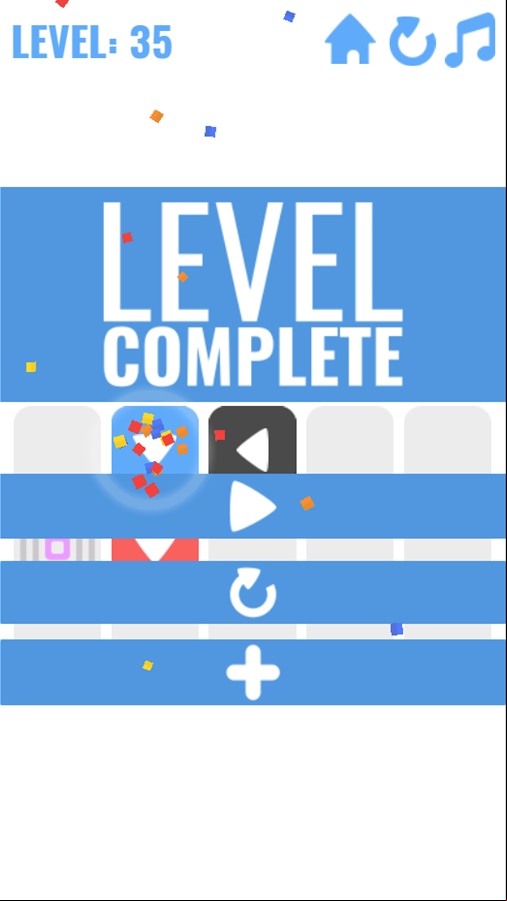 Push The Box Game Level Complete Screen Screenshot.