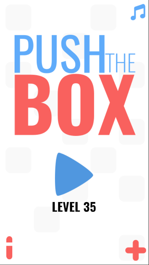 Push The Box Game Welcome Screen Screenshot.