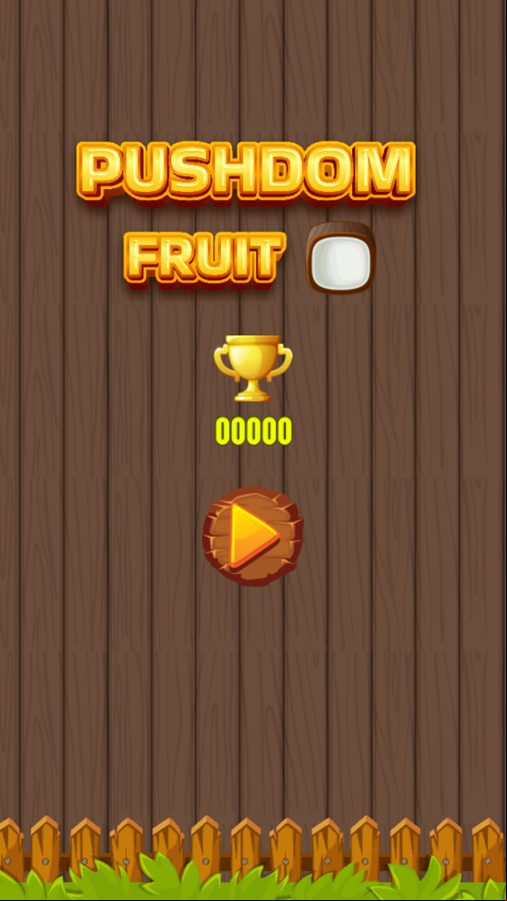 Pushdom Fruit Game Welcome Screen Screenshot.