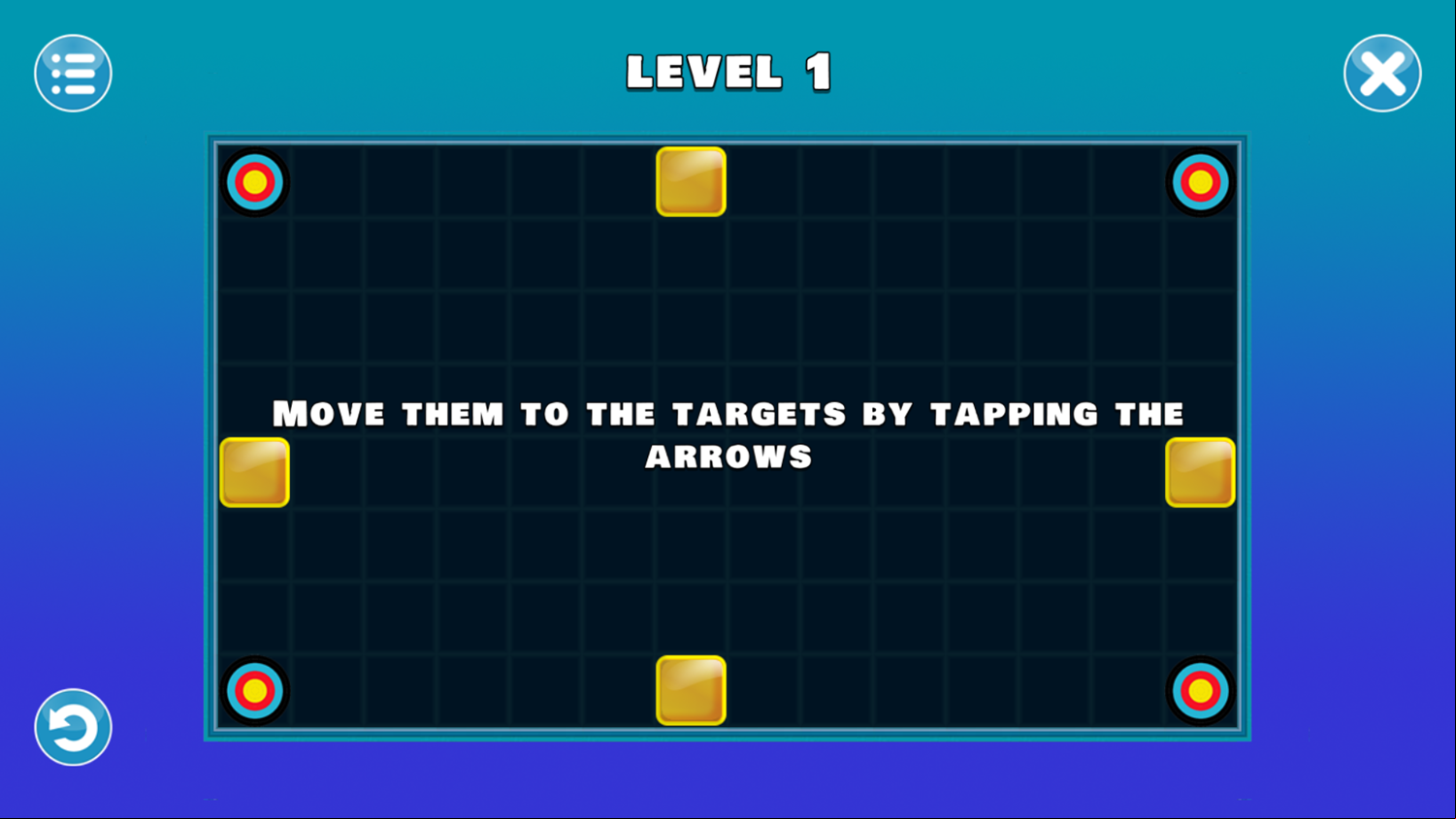 Pushing Blocks Game Instructions Screenshot.