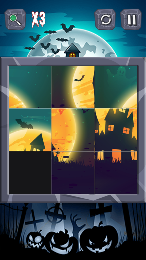 Puzzle Slide Terror Game Puzzle Start Screenshot.