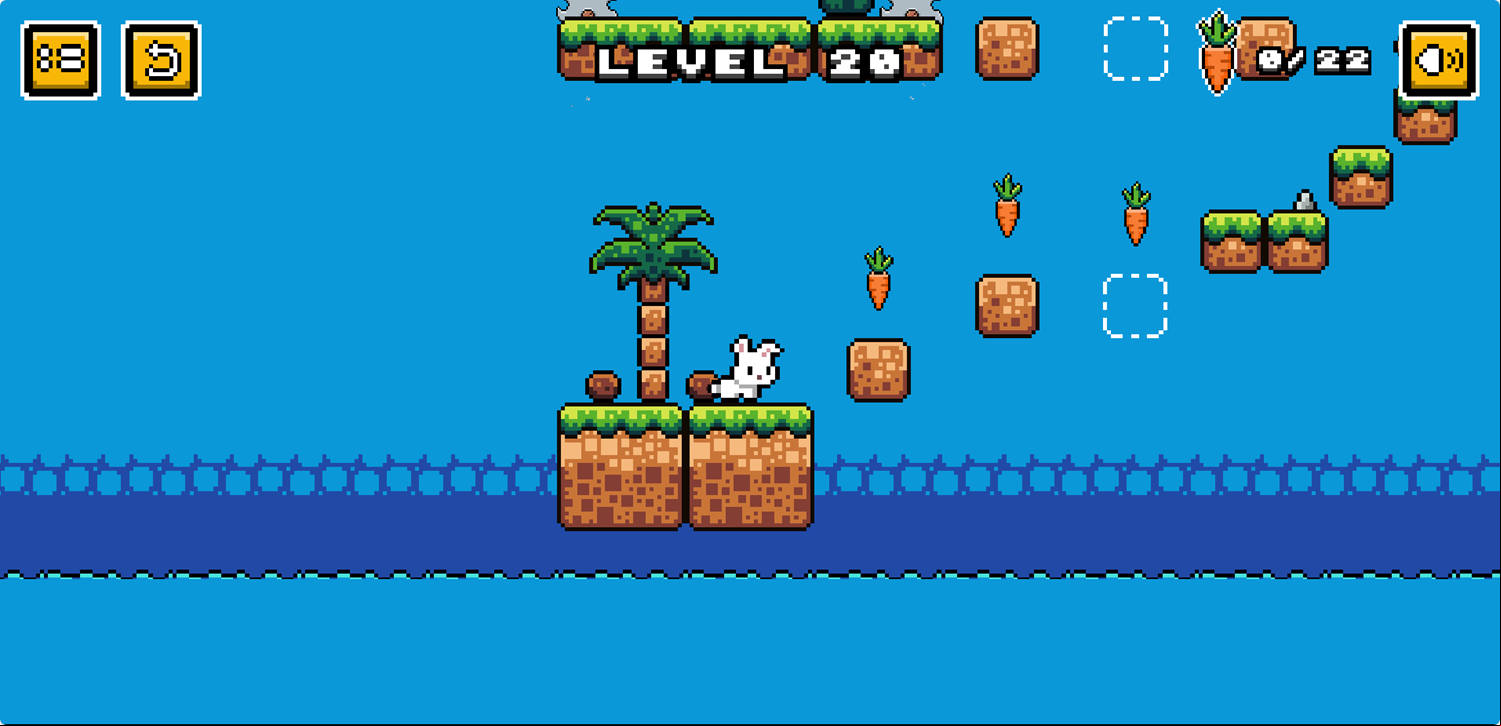 Rabbit's Saga Game Final Level Screenshot.