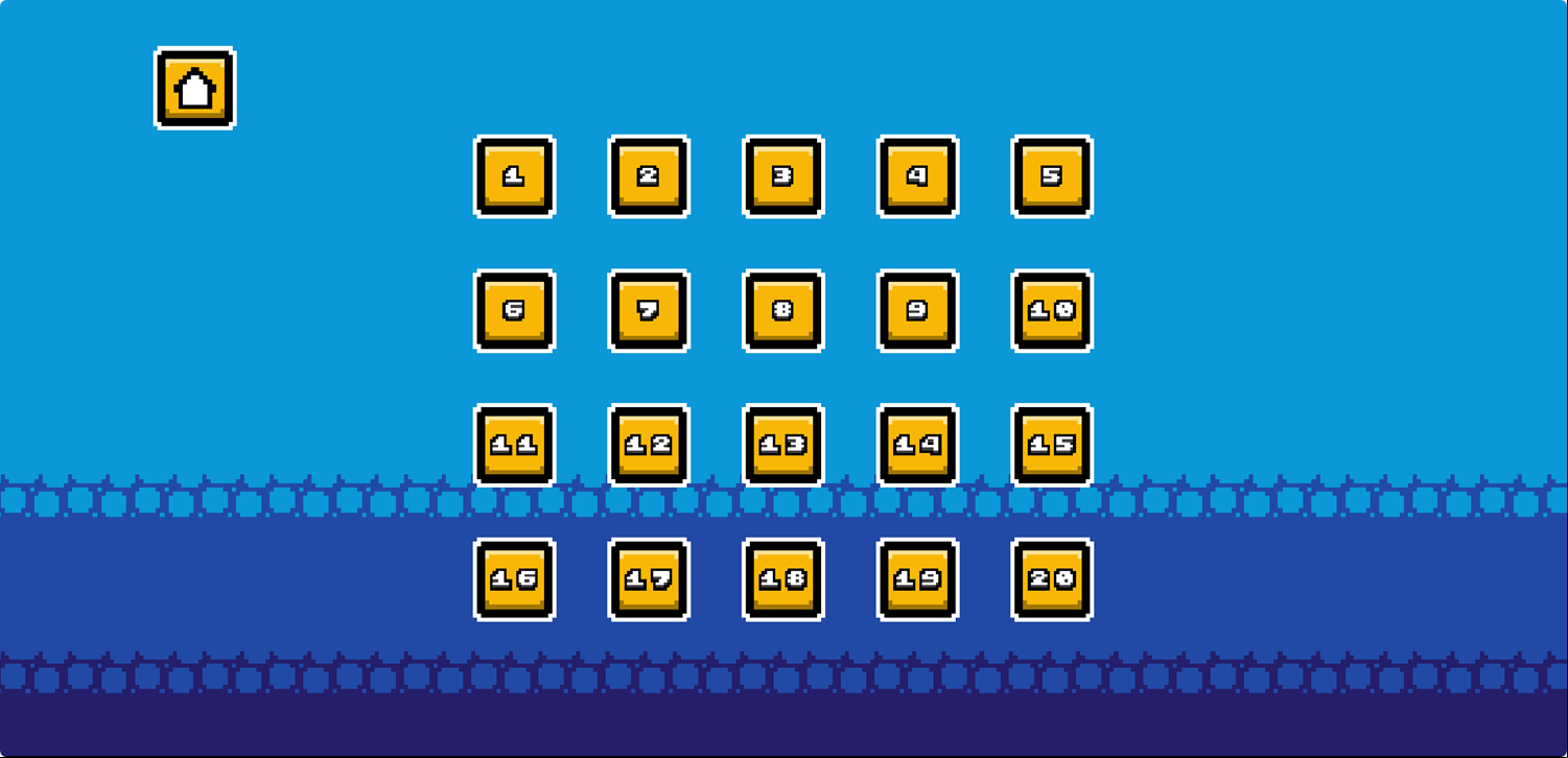 Rabbit's Saga Game Level Select Screen Screenshot.