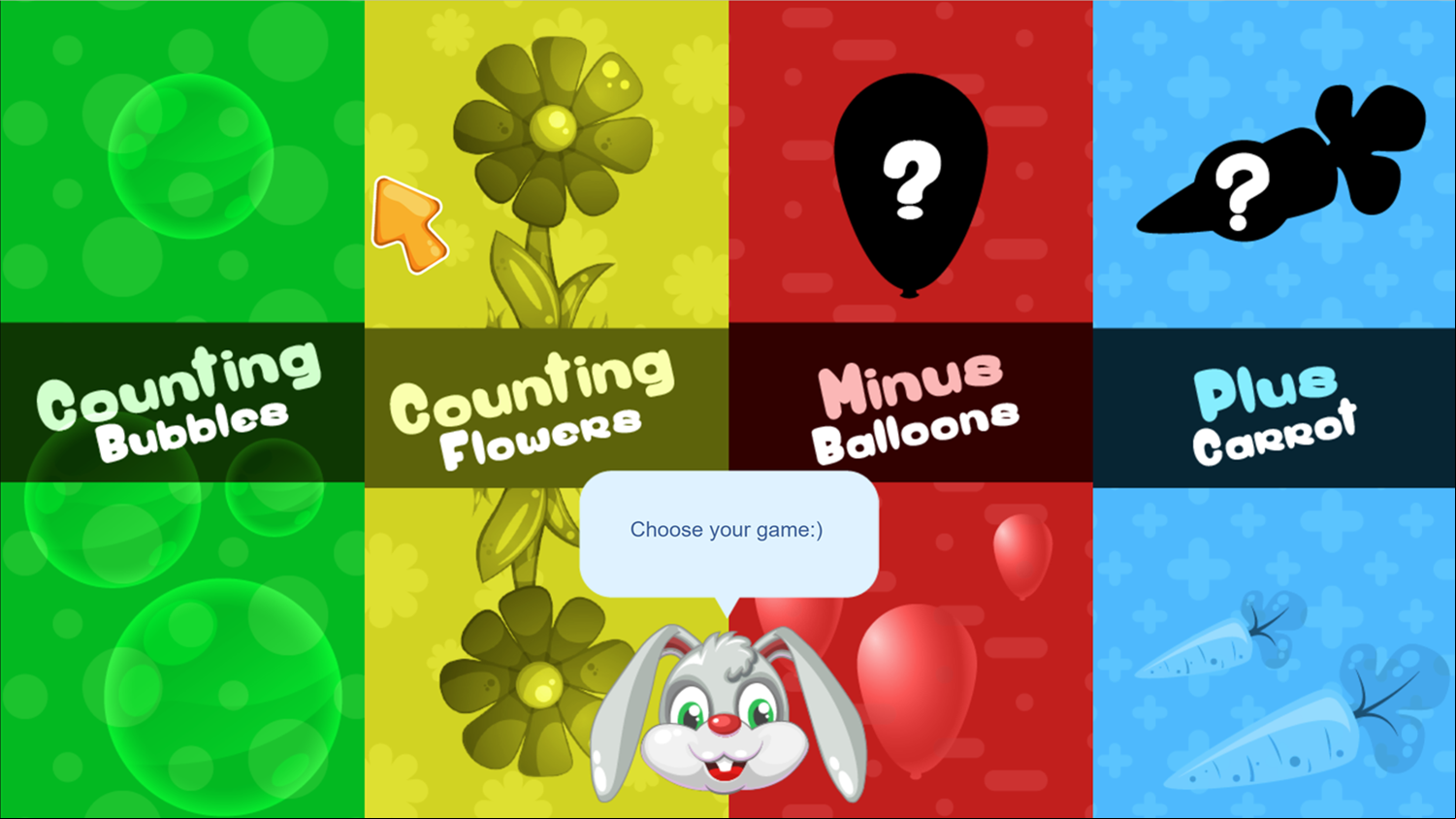 Rabbitta Game Welcome Screen Screenshot.