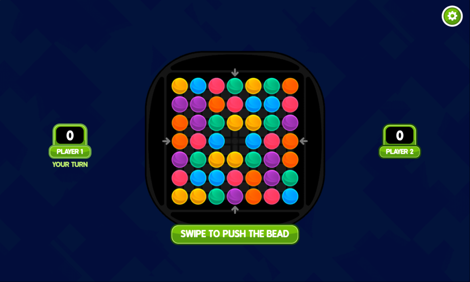 Rainbow Bead Game Start Screenshot.