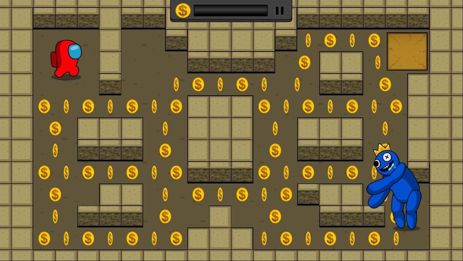 Rainbow Friends Survival Game Level Start Screenshot.