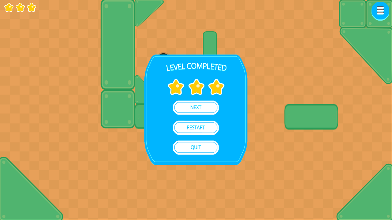 Reach The Goal Game Level Completed Screenshot.