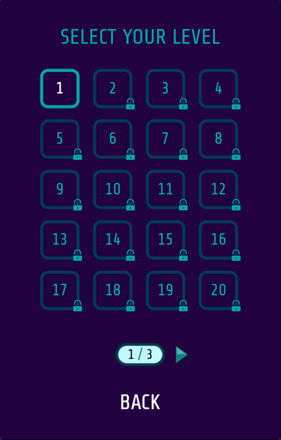 Red Slide Game Select Level Screenshot.
